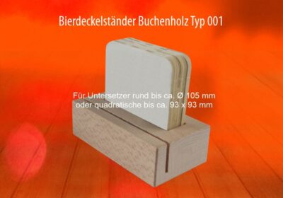 Bierdeckelständer Buchenholz von fmd.ch