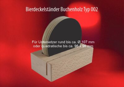 Bierdeckelständer Buchenholz von fmd.ch