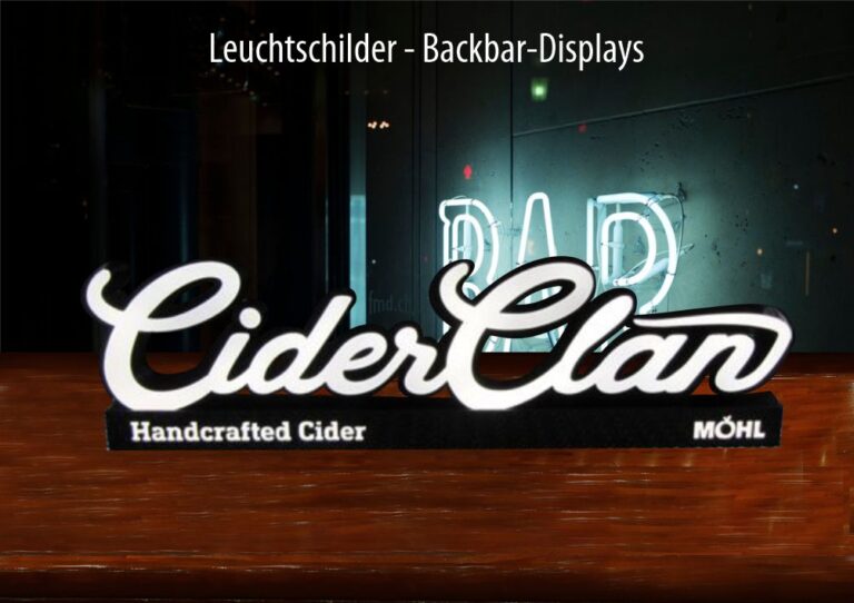 LED Lichtwerbung für Bars, Pubs, Restaurants - Gastronomie Werbeträger von fmd.ch