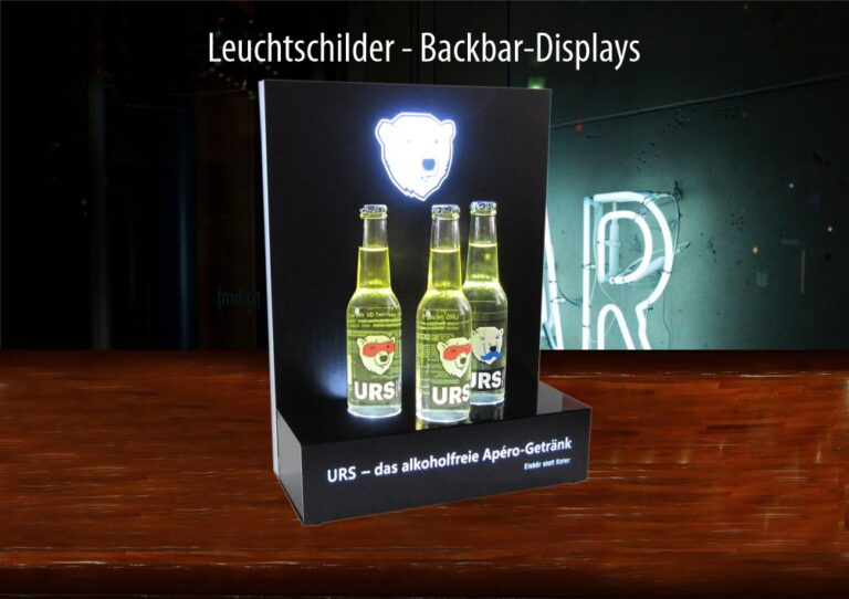 Leuchtschilder/Back Bar Displays auffallende Werbeträger für die Gastronomie von FMD Werbetechnik GmbH
