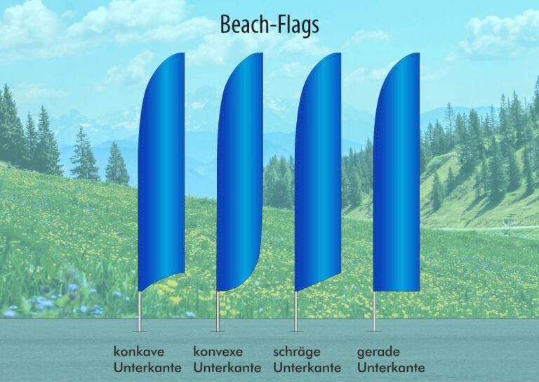 Beachflags bedruckt mit Ihrem Design - Werbeträger von fmd.ch