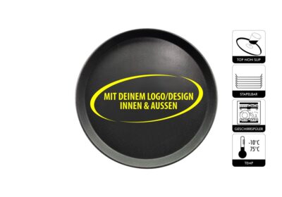 Serviertablett mit Logo spülmaschinenfest