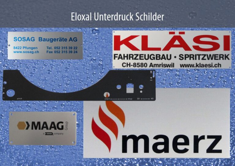 Firmen-, Typen-, Leistungs-Schilder & Frontplatten im Eloxal-Unterdruck von fmd.ch