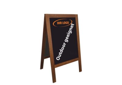 Kundenstopper Holz breiter Rahmen