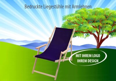 Liegestühle mit Logo