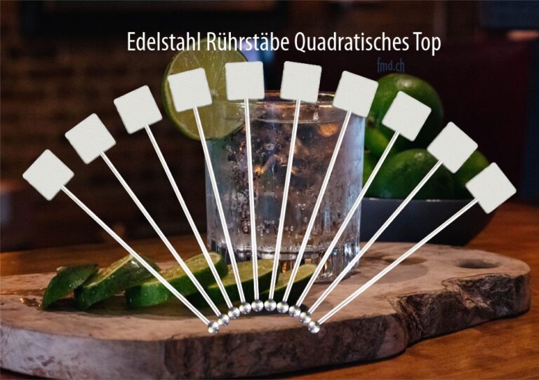 Cocktail Rührstäbe Edelstahl mit Ihrem Logo lasergraviert
