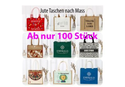 Jute Taschen nach Mass ab 100 Stück mit Ihrem Design