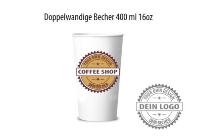Pappbecher 400ml doppelwandig