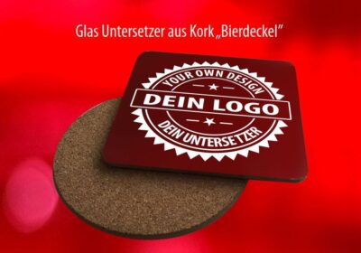Bierdeckel quadratisch aus MDF/Kork