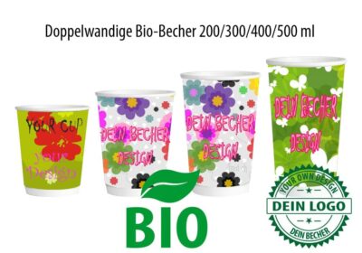 Pappbecher 1 bis 5 dl auch kompostierbare