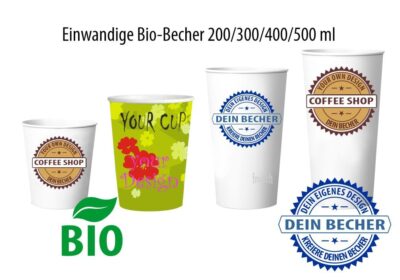 Bio-Pappbecher, Pappbecher mit Ihrem Druck