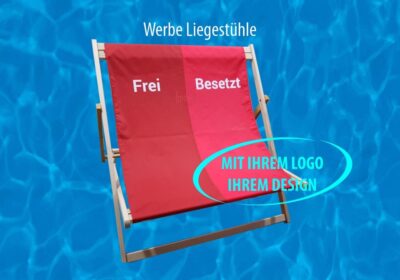 Liegestühle mit Logo für zwei