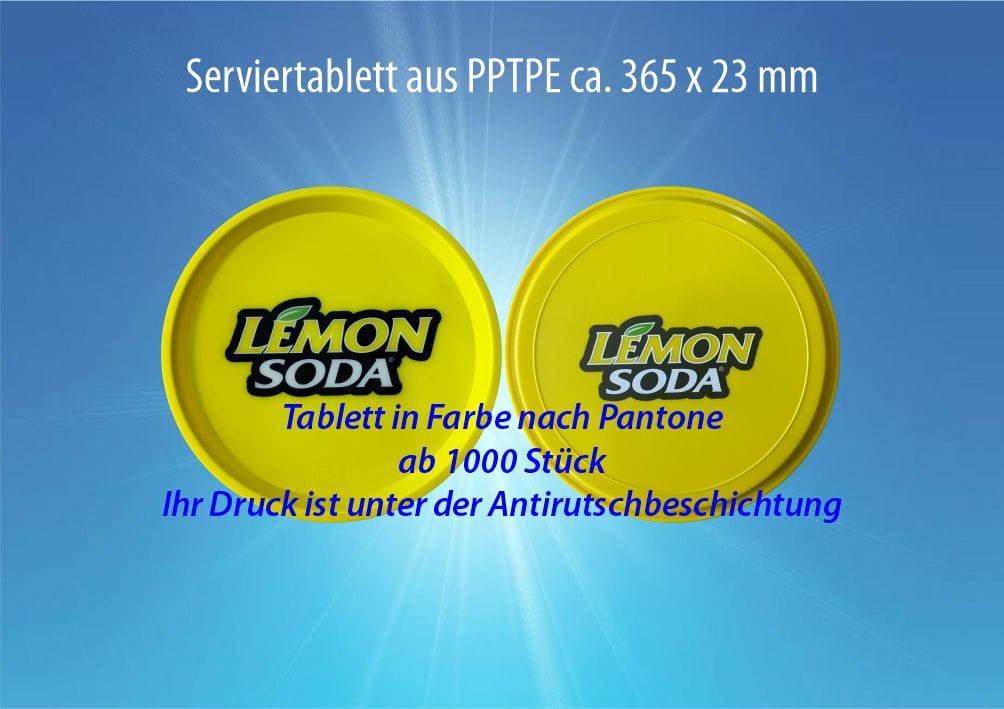 Serviertabletts aus PPTPE mit Logo, spülmaschinenfest