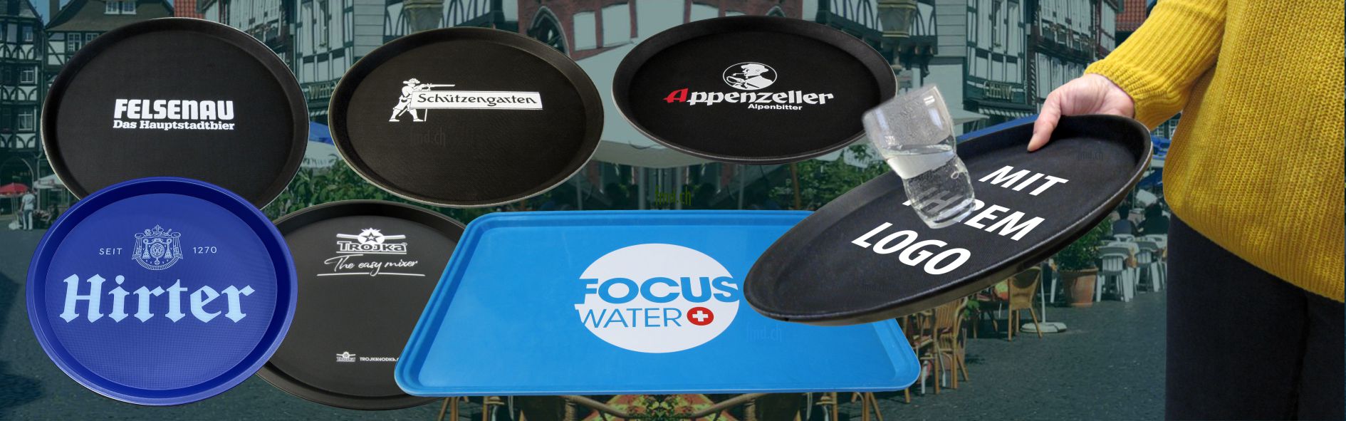 Serviertabletts bedruckt mit deinem Logo