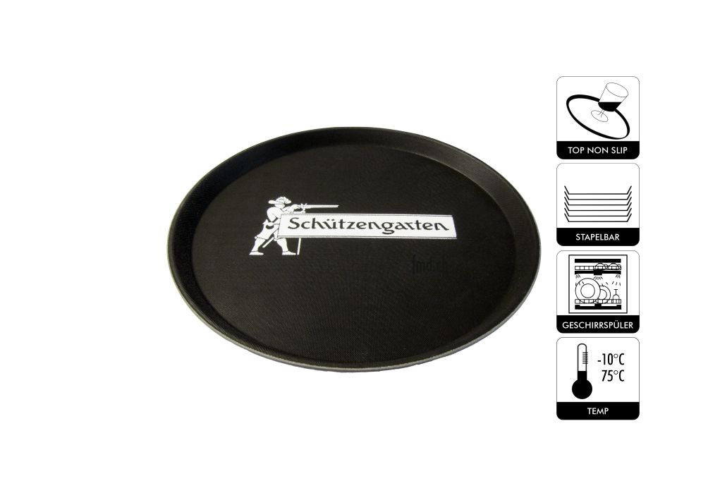 Serviertablett mit Logo, rutschfest