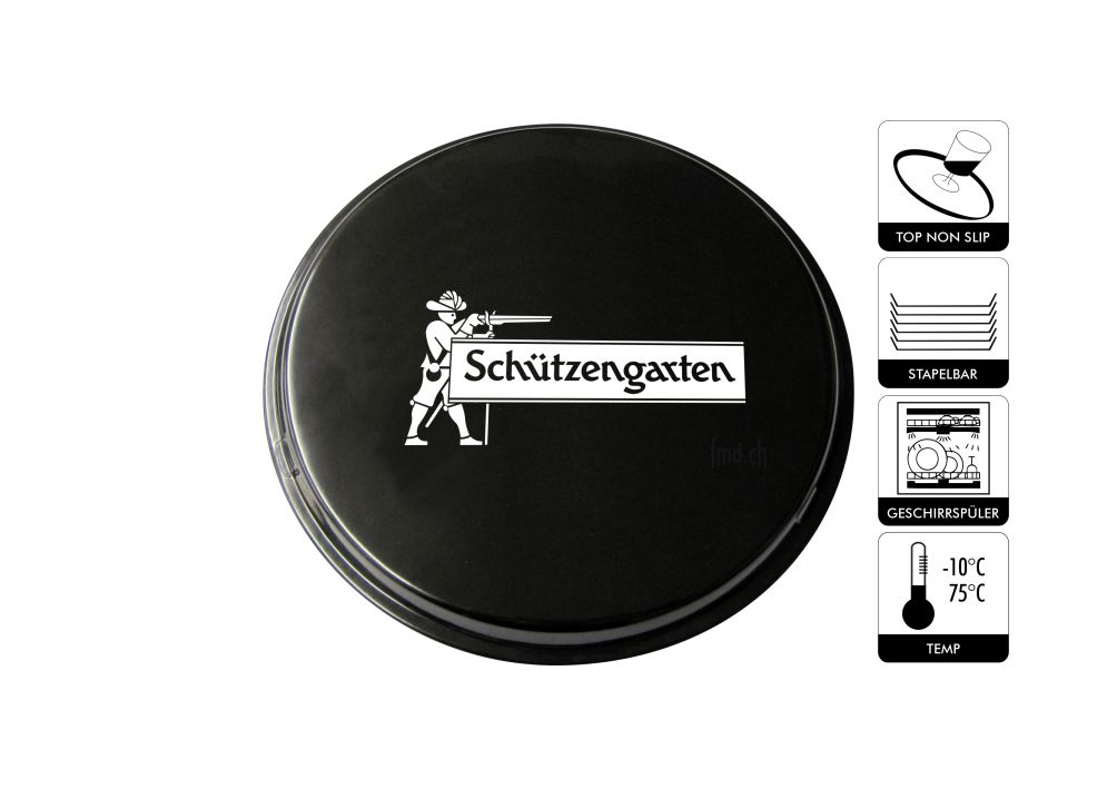 Serviertablett mit Logo, rutschfest und spülmaschinentauglich