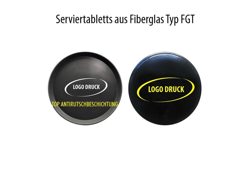 Serviertablett mit Logo, rutschfest